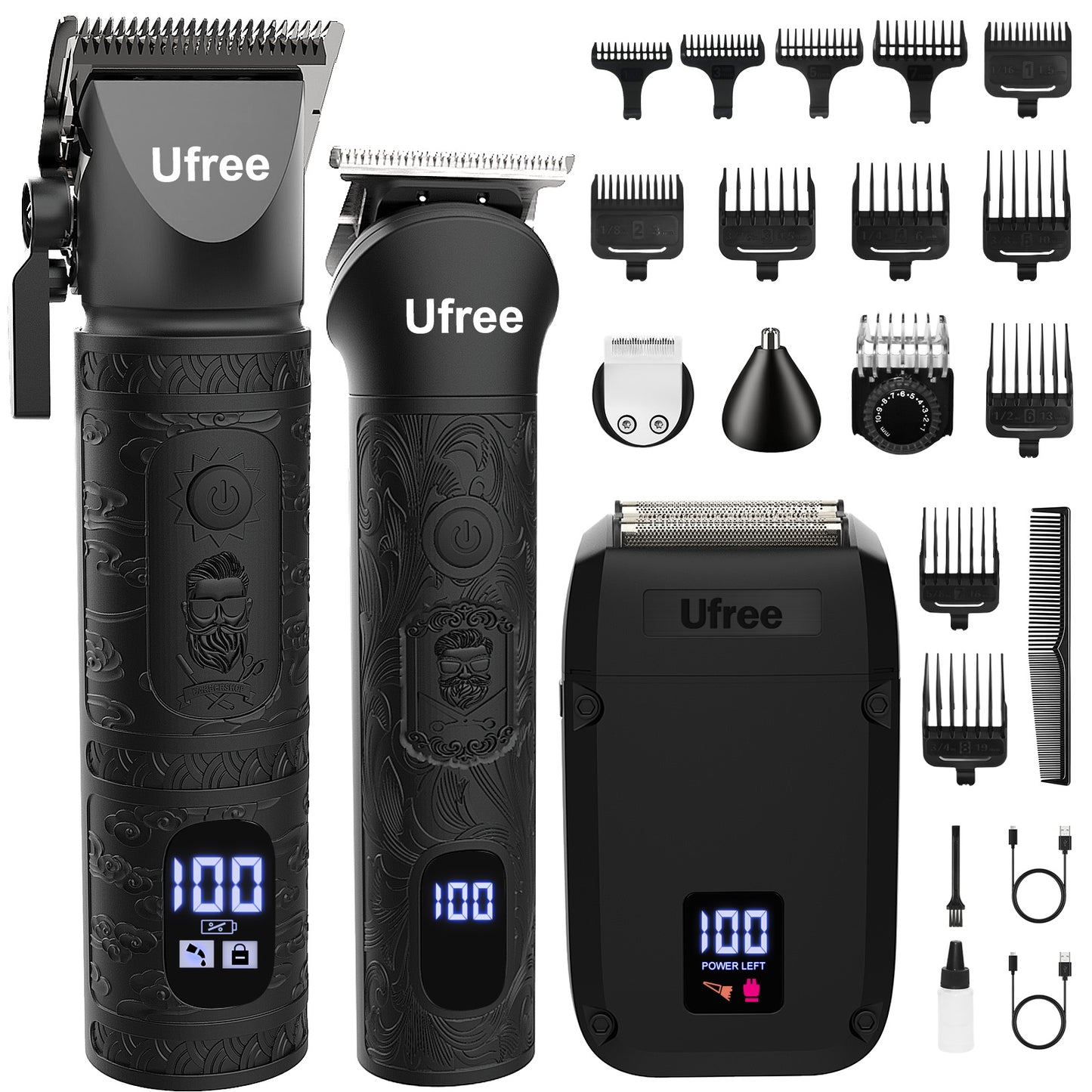 Ufree 3-in-1 Beard Trimmer Hair Clipper Set