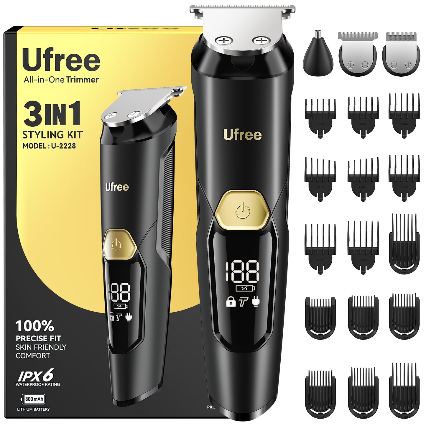 Ufree 3-in-1 Beard Trimmer Kit