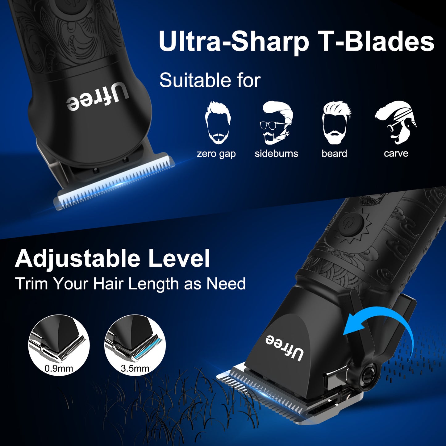 Ufree 3-in-1 Beard Trimmer Hair Clipper Set