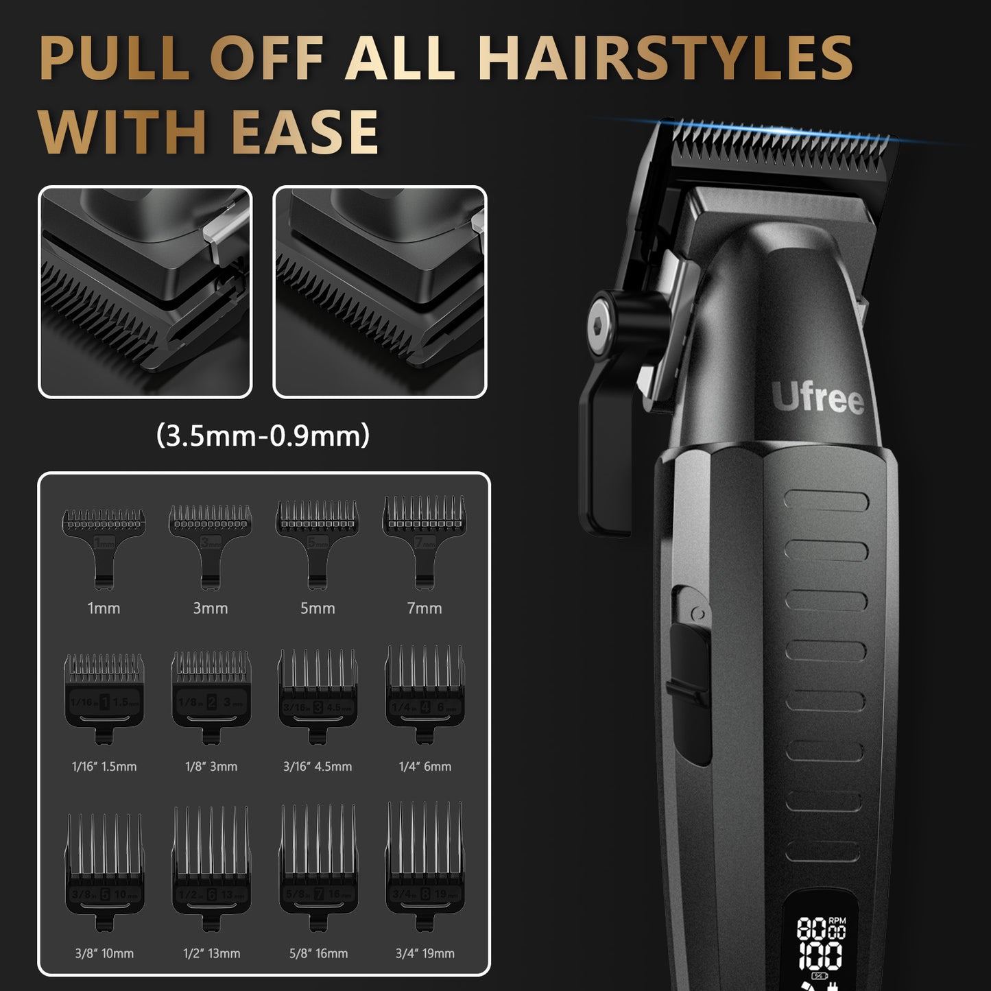 Ufree Hair Clippers Beard Trimmer with Barber Bag Set