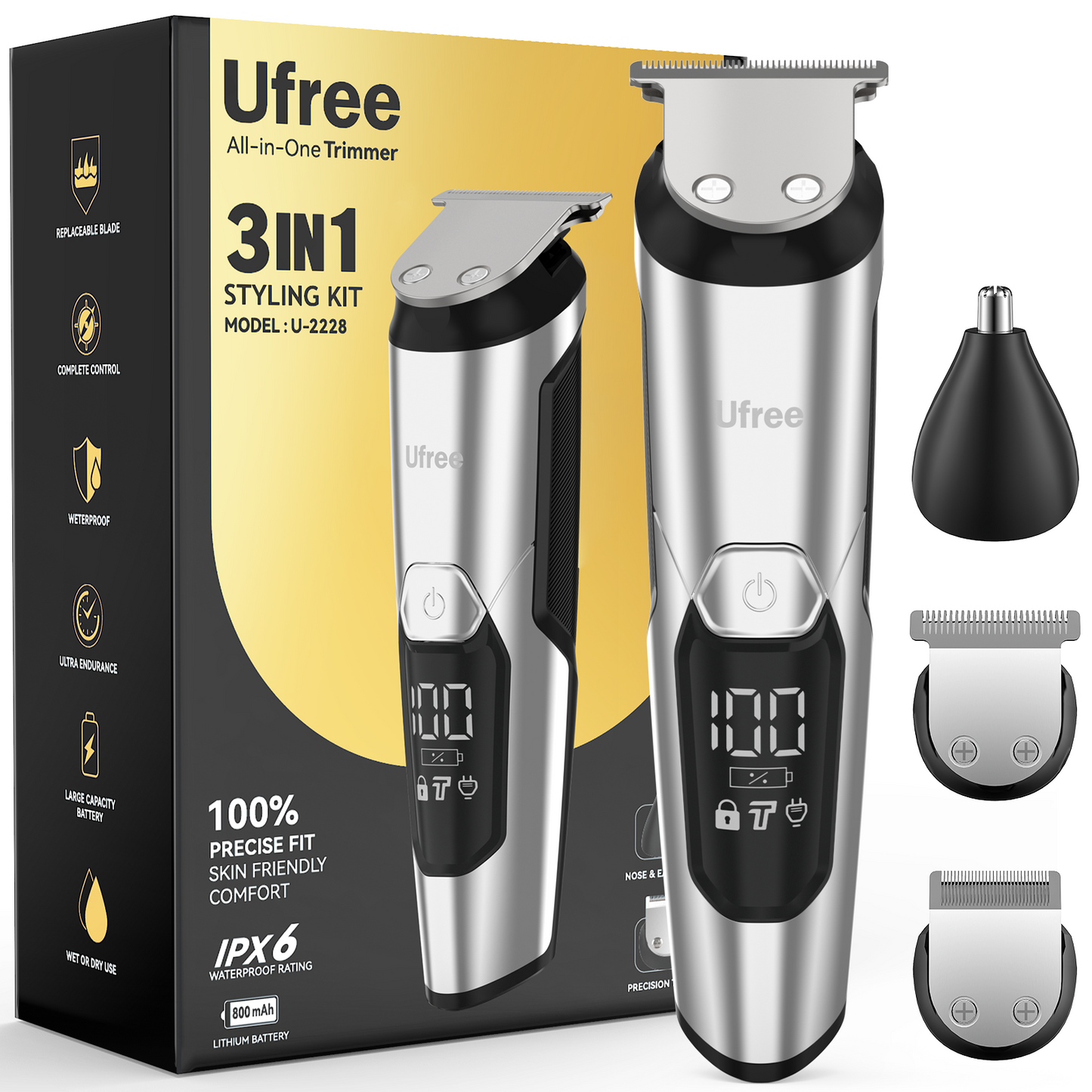Ufree 3-in-1 Beard Trimmer Kit