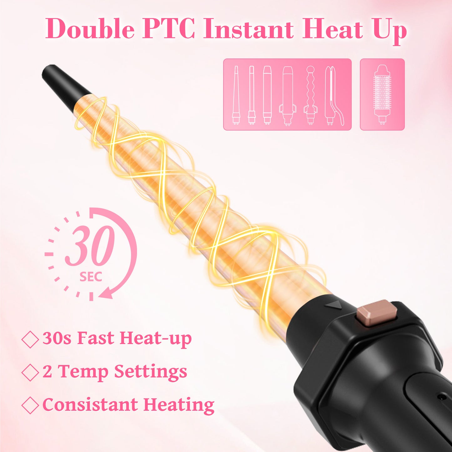 Ufree 7-in-1 Curling Iron Set with Thermal Brush