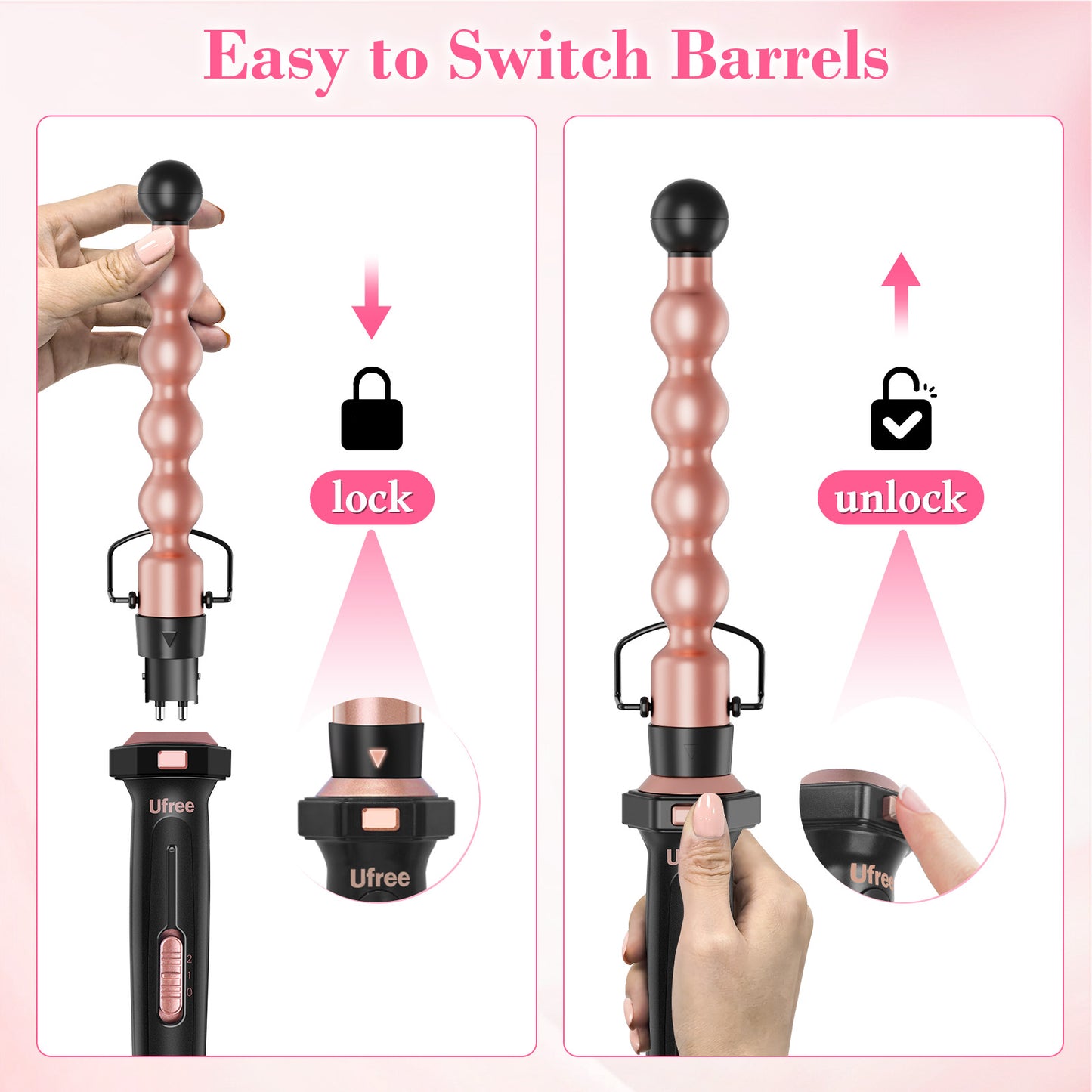 Ufree 7-in-1 Curling Iron Set with Thermal Brush