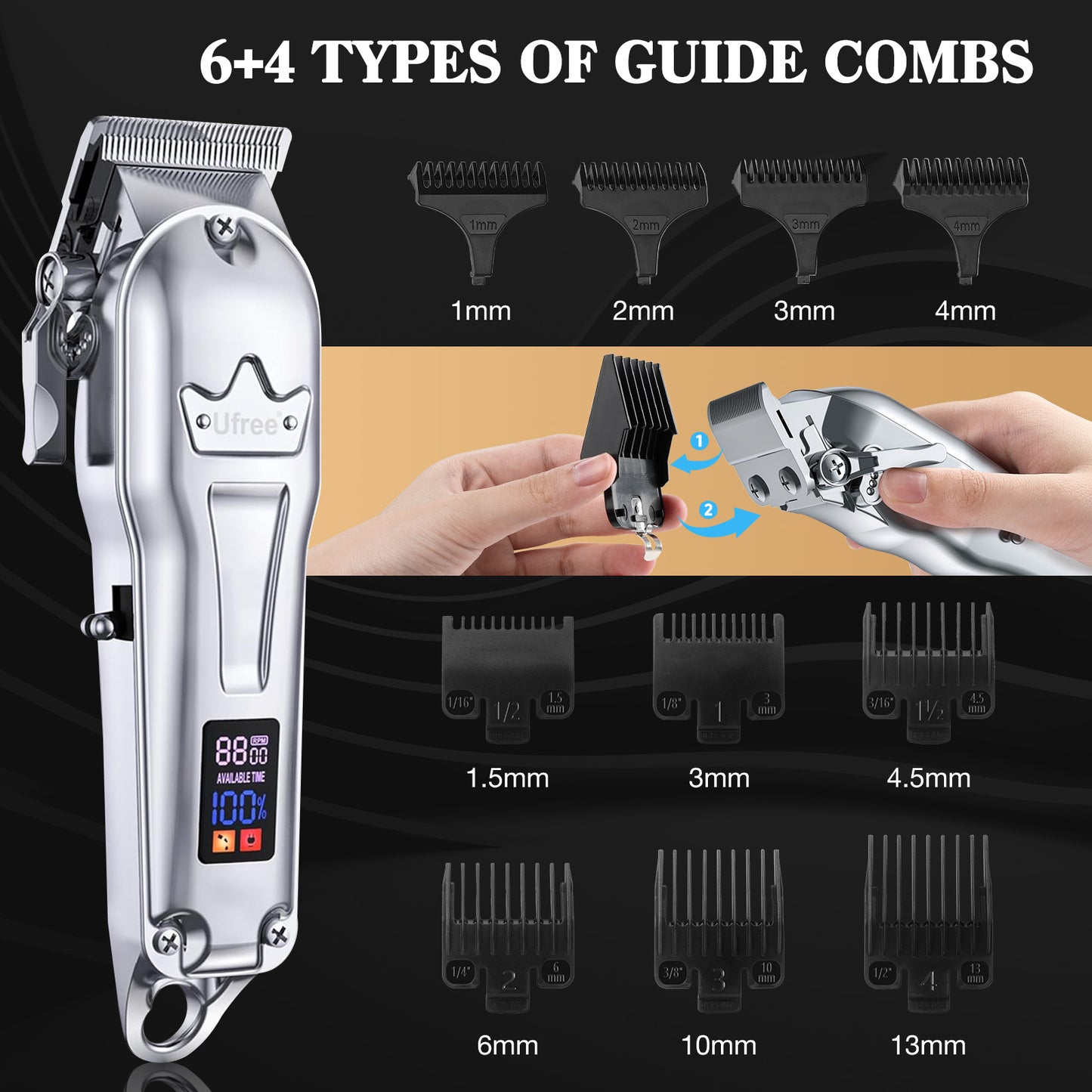 Ufree Barber Clipper and Trimmer Hair Clipper Set
