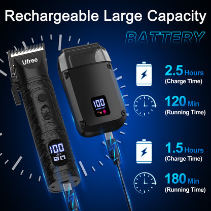 Ufree 3-in-1 Beard Trimmer Hair Clipper Set