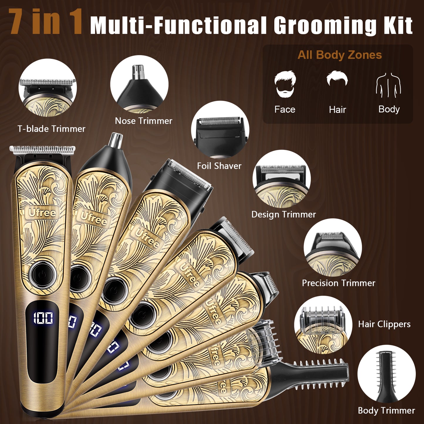Ufree Beard Trimmer Electric Razor Shaver