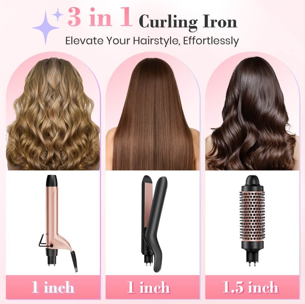 Ufree 3 in 1 Curling Iron Wand Set - AMU-3166S-M312-SF
