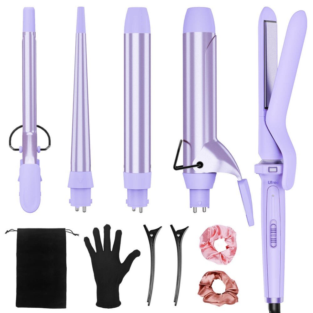 Ufree 5 in 1 Curling Iron with Ceramic Barrels (0.35" - 1.25") - AMU-3166-Q321-SF