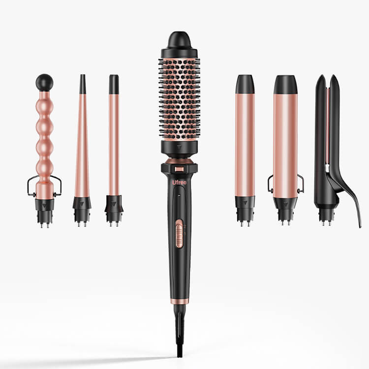 Ufree 7 - in - 1 Curling Iron Set with Thermal Brush - AMU-3166S-M311-SF