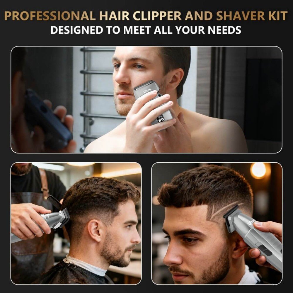 Ufree Cordless Barber Clippers and Trimmers Set for Hair Cutting and Grooming - AMU-6218-Q311-SF