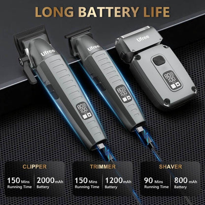 Ufree Cordless Barber Clippers and Trimmers Set for Hair Cutting and Grooming - AMU-6218-Q311-SF
