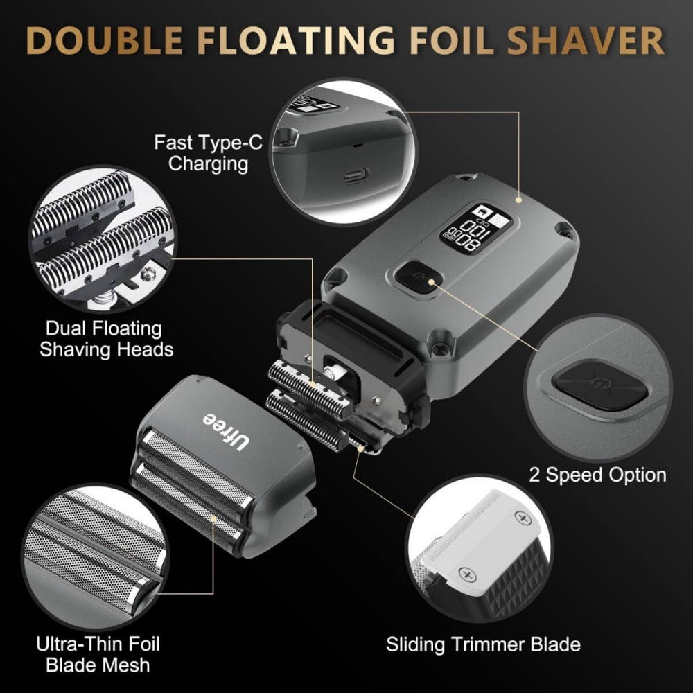 Ufree Cordless Barber Clippers and Trimmers Set for Hair Cutting and Grooming - AMU-6218-Q311-SF