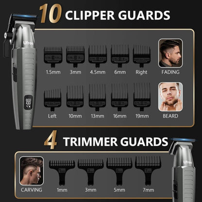 Ufree Cordless Barber Clippers and Trimmers Set for Hair Cutting and Grooming - AMU-6218-Q311-SF