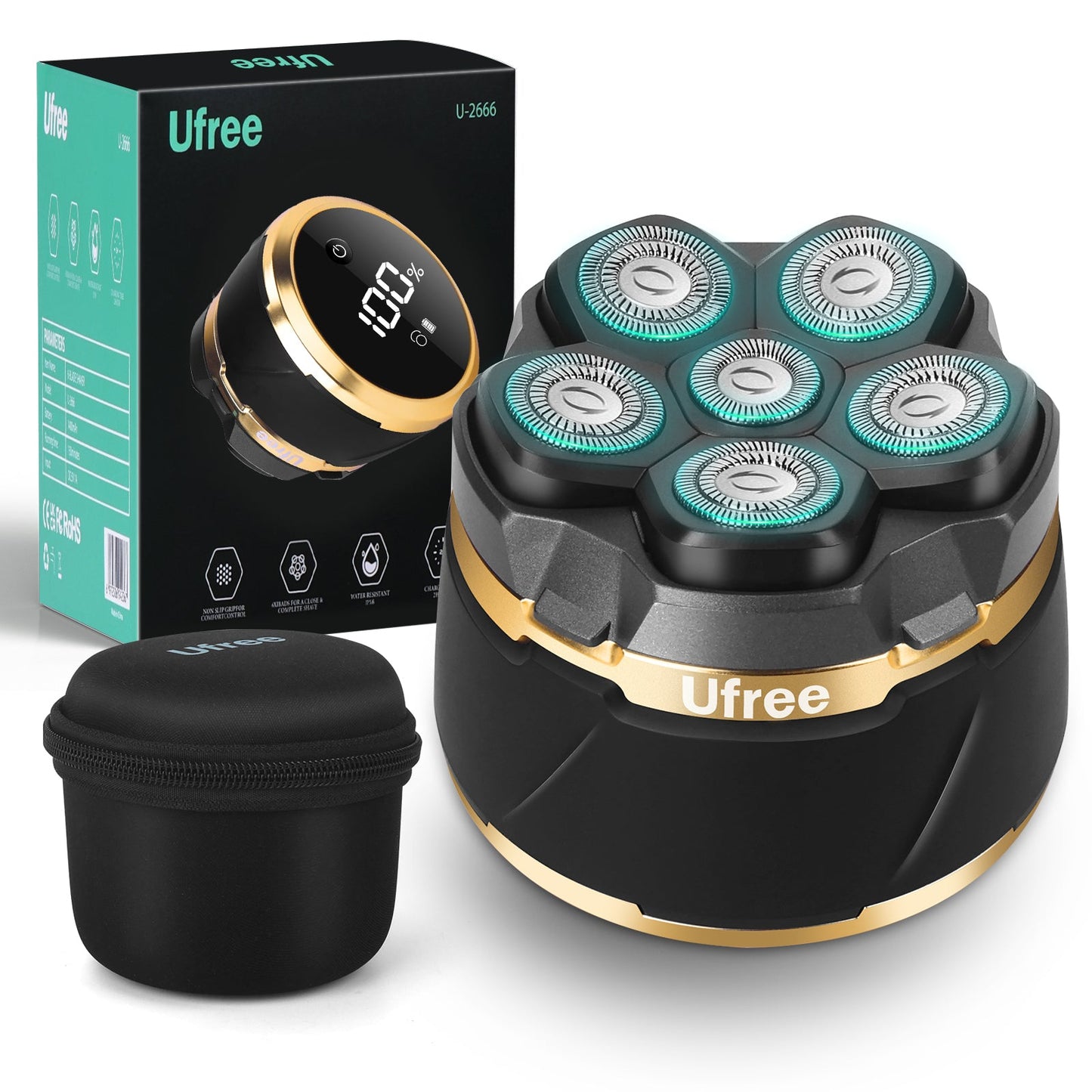 Ufree Electric Shavers Razor 6D Rotary Shaver Grooming Kit - AMU-2666-Q311-SF