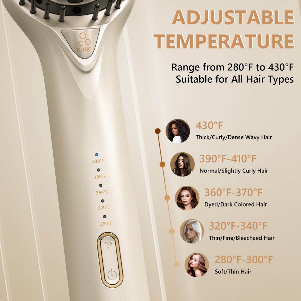 Ufree Upgraded Hair Straightener5 Temps Straightening Brush - AMU-9288-M311-SF